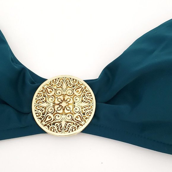 Xhilaration Bandeau Bikini Set in Turquoise | Sz Large + XL Two Piece Swimwear - Picture 3 of 3